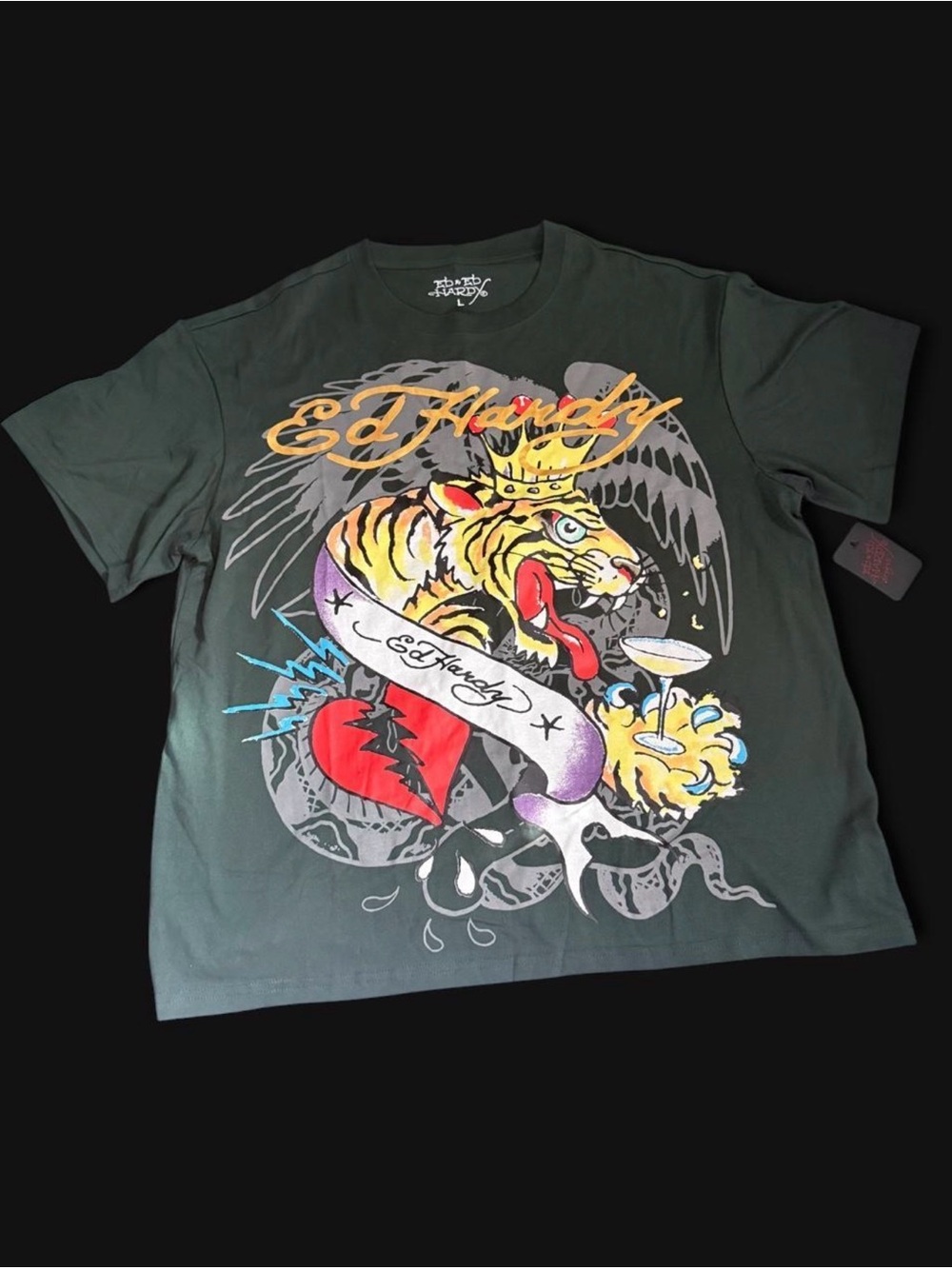 ED HARDY “TIGER MARTINI” SHIRT **NWT